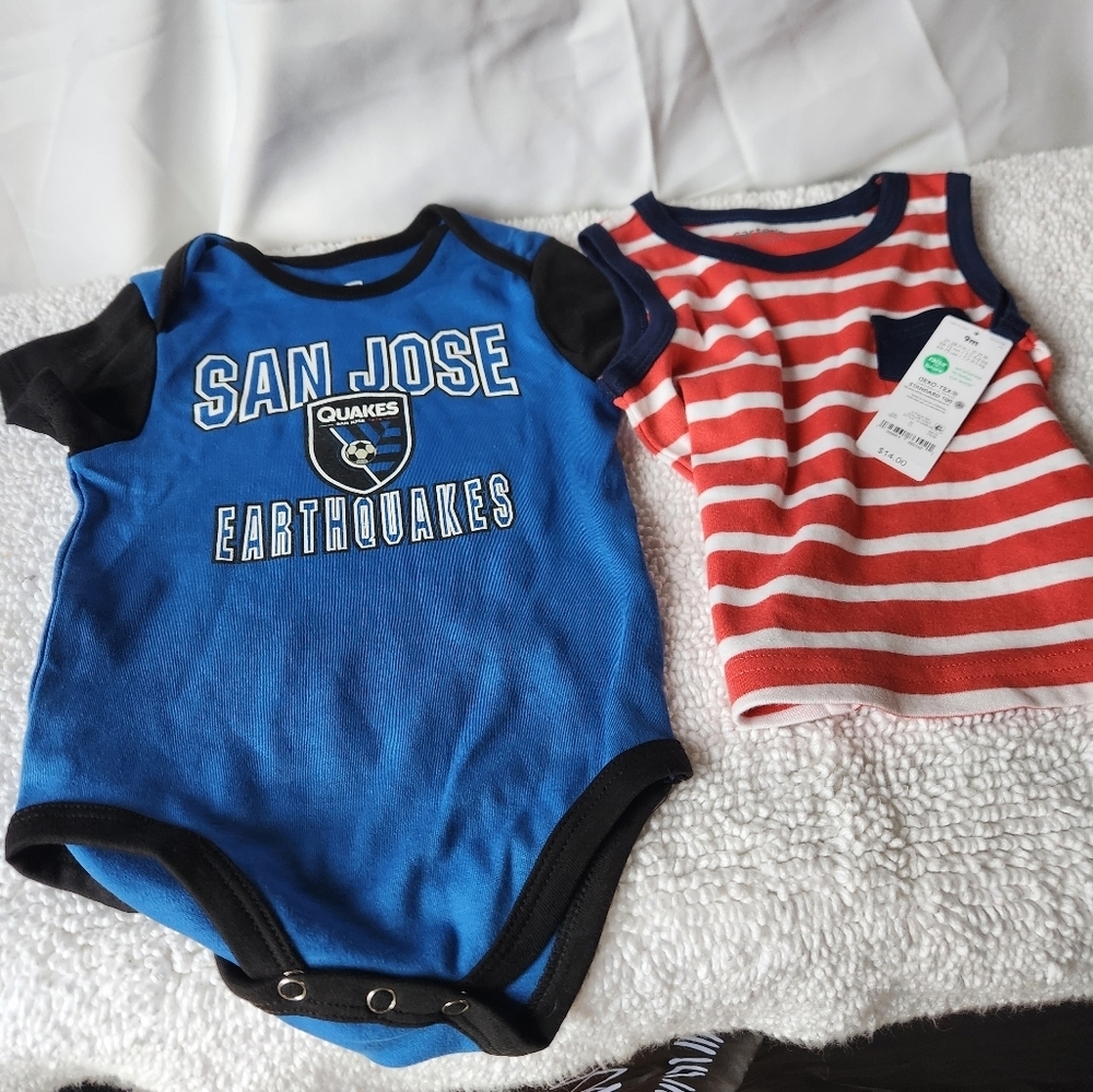 2 Baby Shirts San Jose Sharks & Orange Stripe